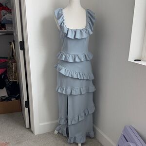 Show Me Your Mumu Ruffled Light Blue Dress NWOT